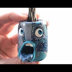 SOLD Handmade air plant holder funny face planter